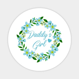 Floral Daddy's Girl, Forget Me Not Floral Wreath Magnet